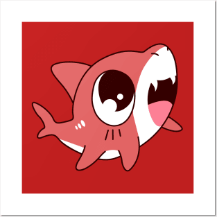 Red Baby Shark Posters and Art